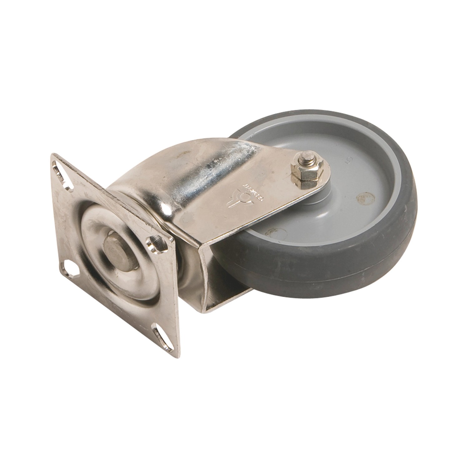App.-Lenkrolle mit Platte Edelstahl Ø 75 mm 50 kg