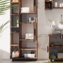 Vicco Badschrank Ilias Eiche Rustikal, 60x190 cm, mit Türen und offenen Fächern.