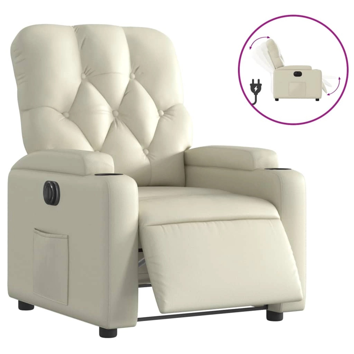 vidaXL Relaxsessel Elektrisch Creme Kunstleder 3204759 günstig online kaufen