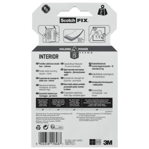 Scotch-Fix Innenmontagequadrate-Set Doppelseitig 25 mm x 25 mm Weiß 16 Stück