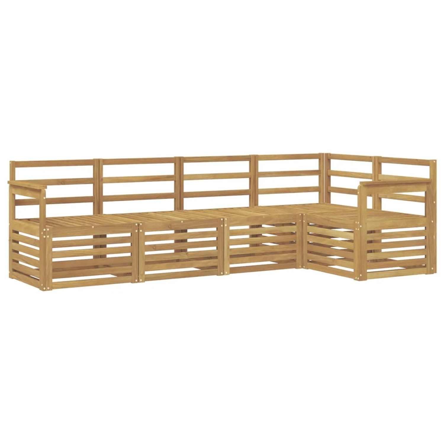 vidaXL Outdoor-Sofagarnitur 5-Tlg Weiß 247 x 128,5 x 73 cm 3391819