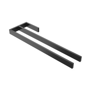 Schwarzer kalb Handtuchhalter mit zwei Stangen aus Aluminium, 40cm lang.