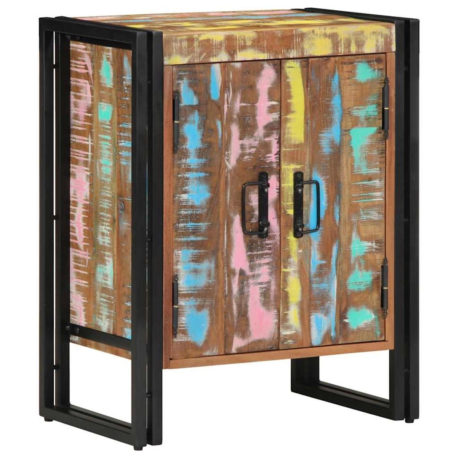 vidaXL Schuhschrank mit Tür Schwarz 30 x 30 x 40 cm Massivholz Altholz 4102 günstig online kaufen