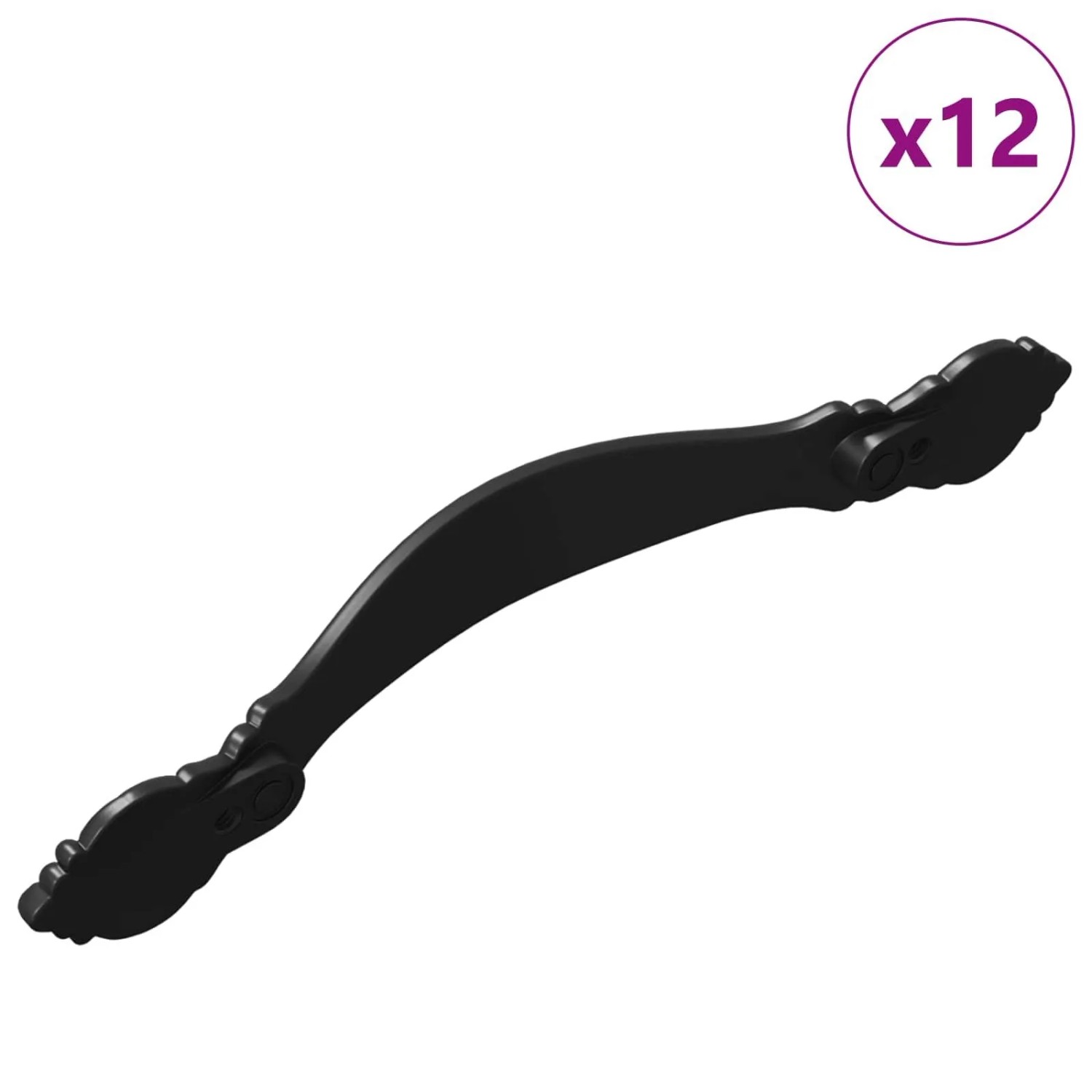 vidaXL Griff 12 Stk Schwarz 143 x 19,2 x 20 mm Zinklegierung 864717