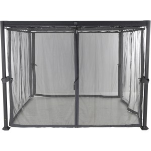 Siena Garden Moskitonetz Florenz, grau, 300x216 cm, für Pavillon, Insektenschutz mit Reißverschluss.