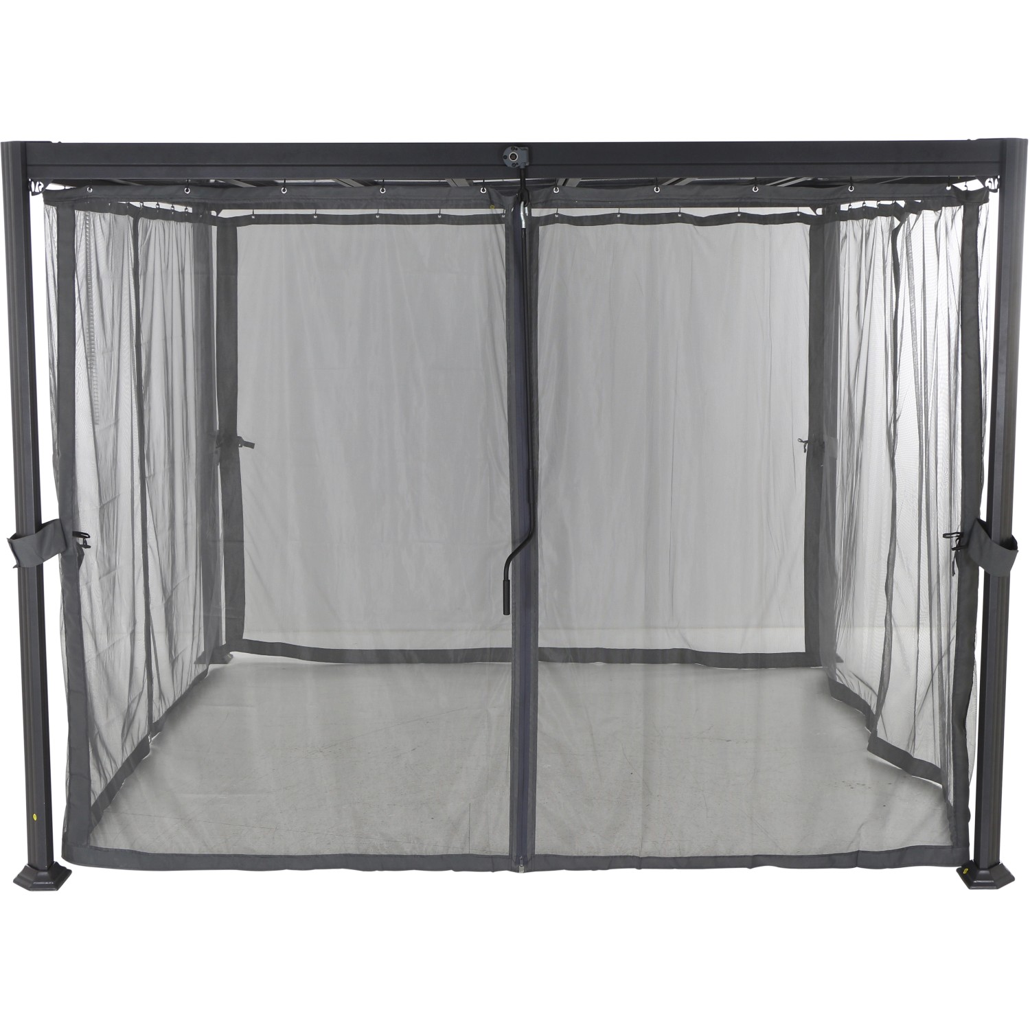 Siena Garden Moskitonetz Florenz, grau, 300x216 cm, für Pavillon, Insektenschutz mit Reißverschluss.