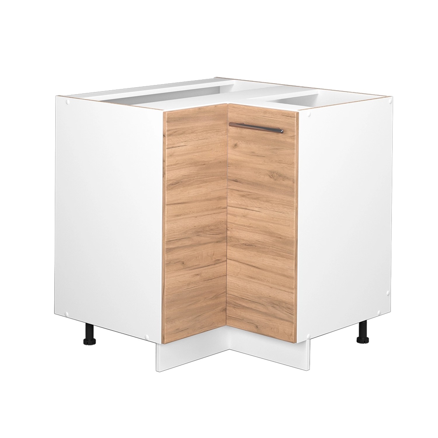 Vicco Eckunterschrank Fame-Line Goldkraft Eiche/Weiß 81 cm ohne Arbeitsplatte