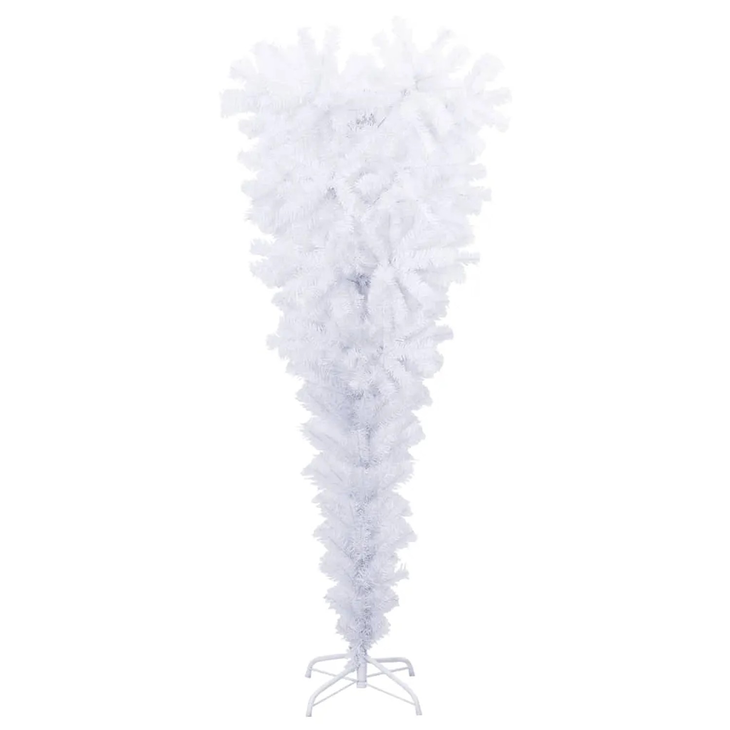 vidaXL Künstlicher Weihnachtsbaum mit Ständer Umgekehrt Weiß 120 cm