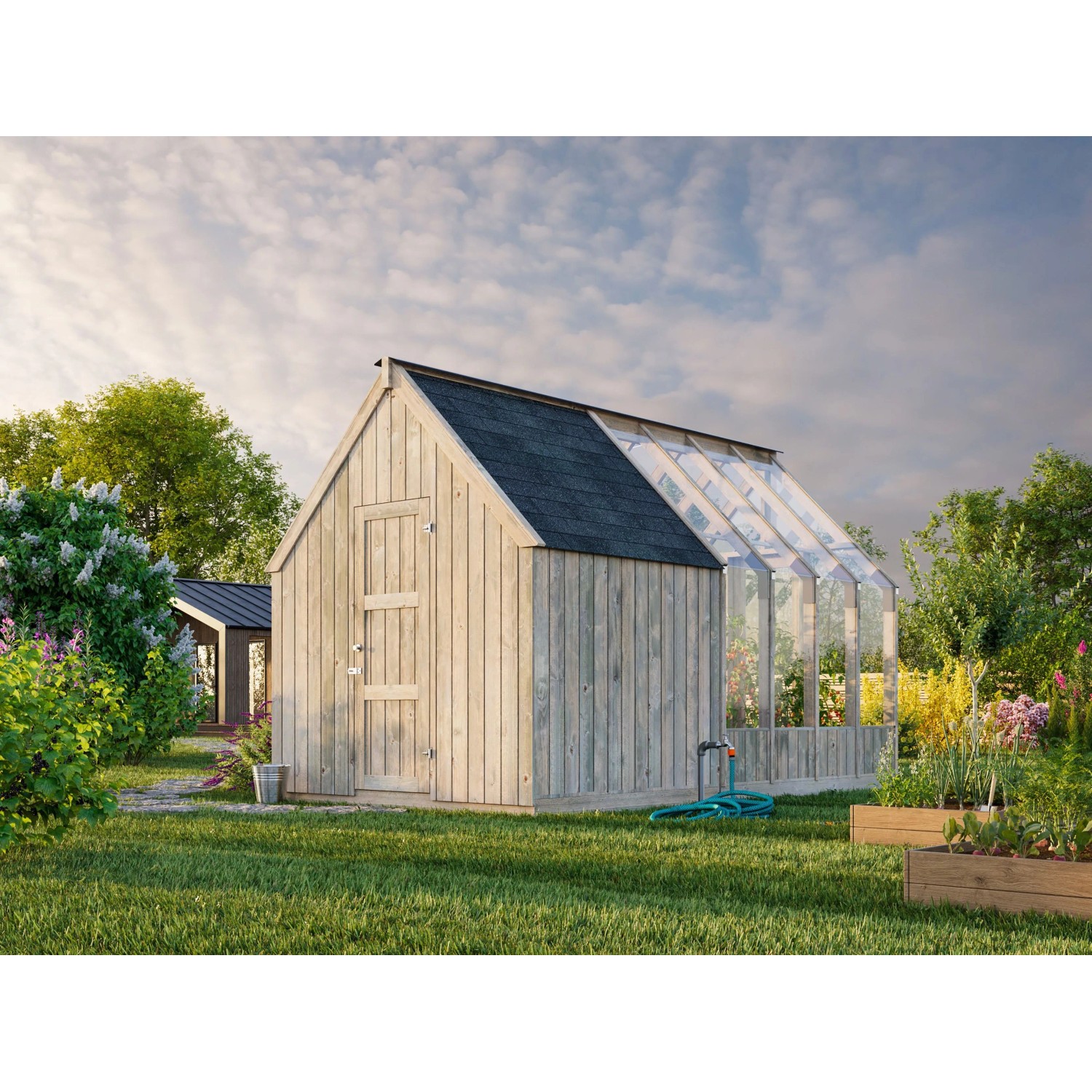 Palmako Geräteraum Emilia 4 m² Grau Kesseldruckimprägniert