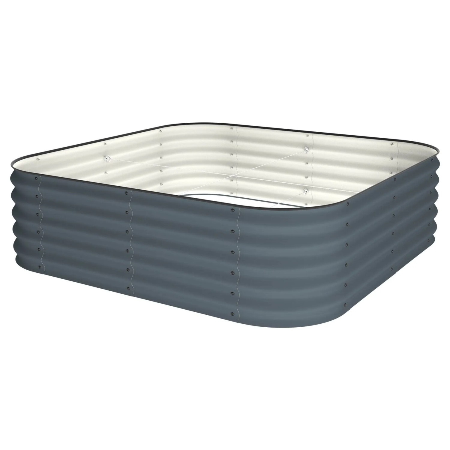 VidaAtHome.de ALVARE Gartenbeet 155 x 155 x 43 cm Graphitgrau mit Schwarz