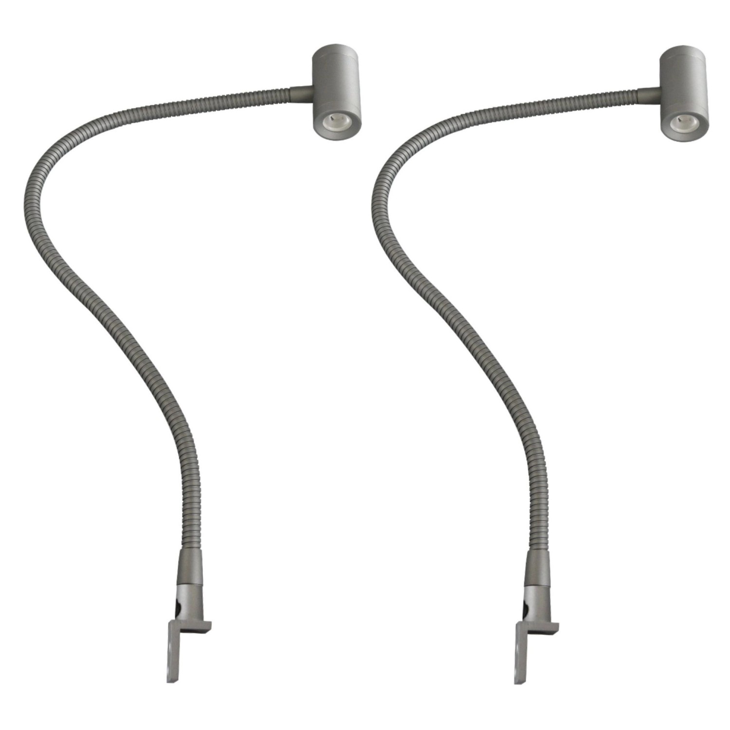 kalb LED Bettleuchte Silbergrau 3W Warmweiß Leseleuchte Aufbauleuchte Nacht günstig online kaufen