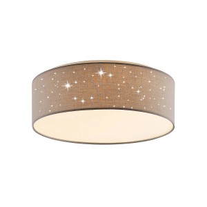 Lindby LED Deckenleuchte Ellamina 9945393 Modern in Alu aus Textil 1-flammig Wohnzimmerleuchte