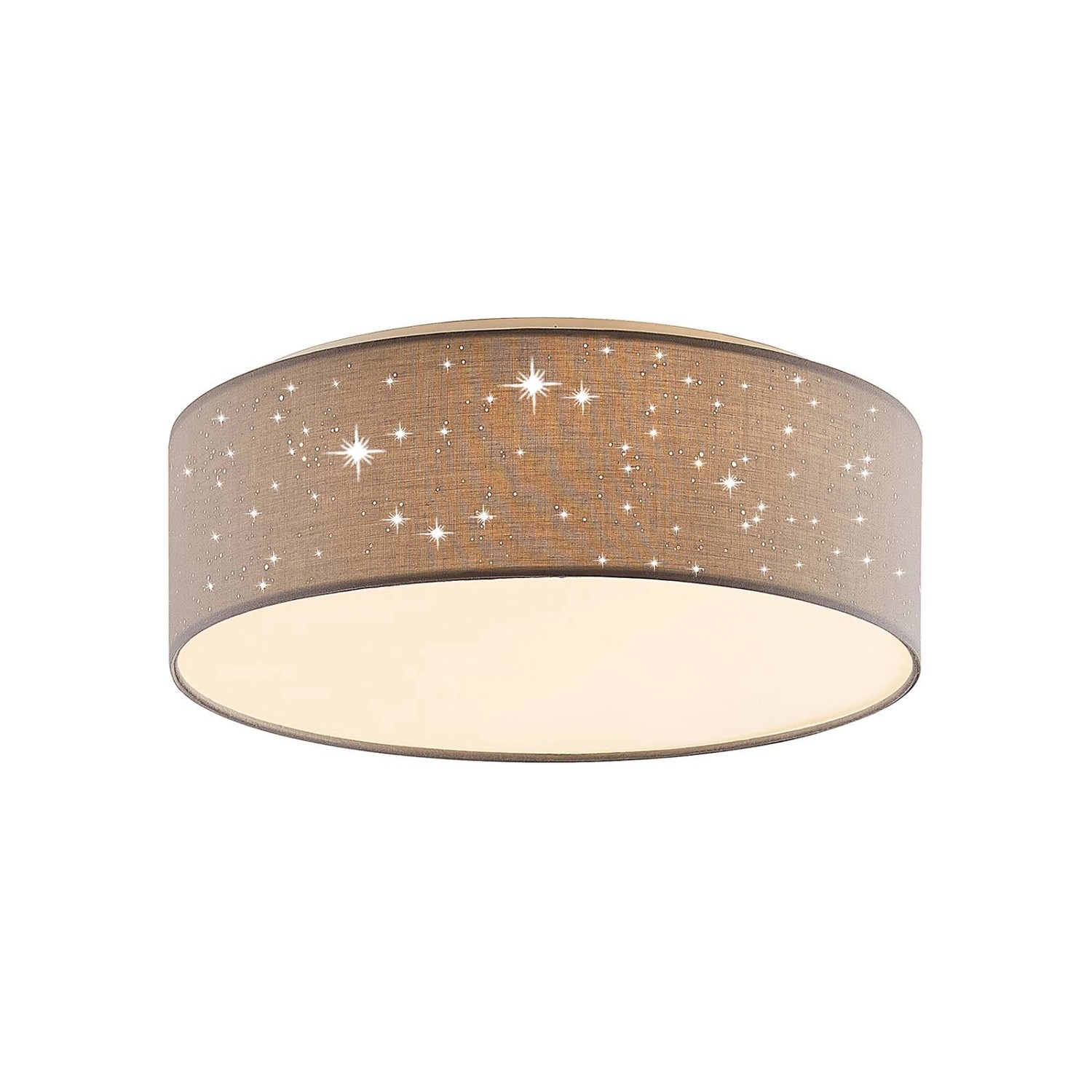 Lindby LED Deckenleuchte Ellamina 9945393 Modern in Alu aus Textil 1-flammig Wohnzimmerleuchte