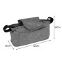 Graue Haustierwagen-Tasche mit Fronttasche, geeignet für Hundetransportboxen und Hundetaschen.
