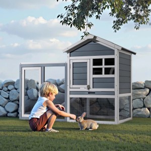 Wiltec Hasenstall 1220X630X920Mm Freilaufgehege Kaninchenkäfig Kleintierstall