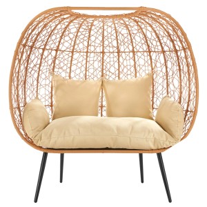 Kobolo Loungesessel SERENA Metall Zweisitzer mit Metallgestell und Kissen