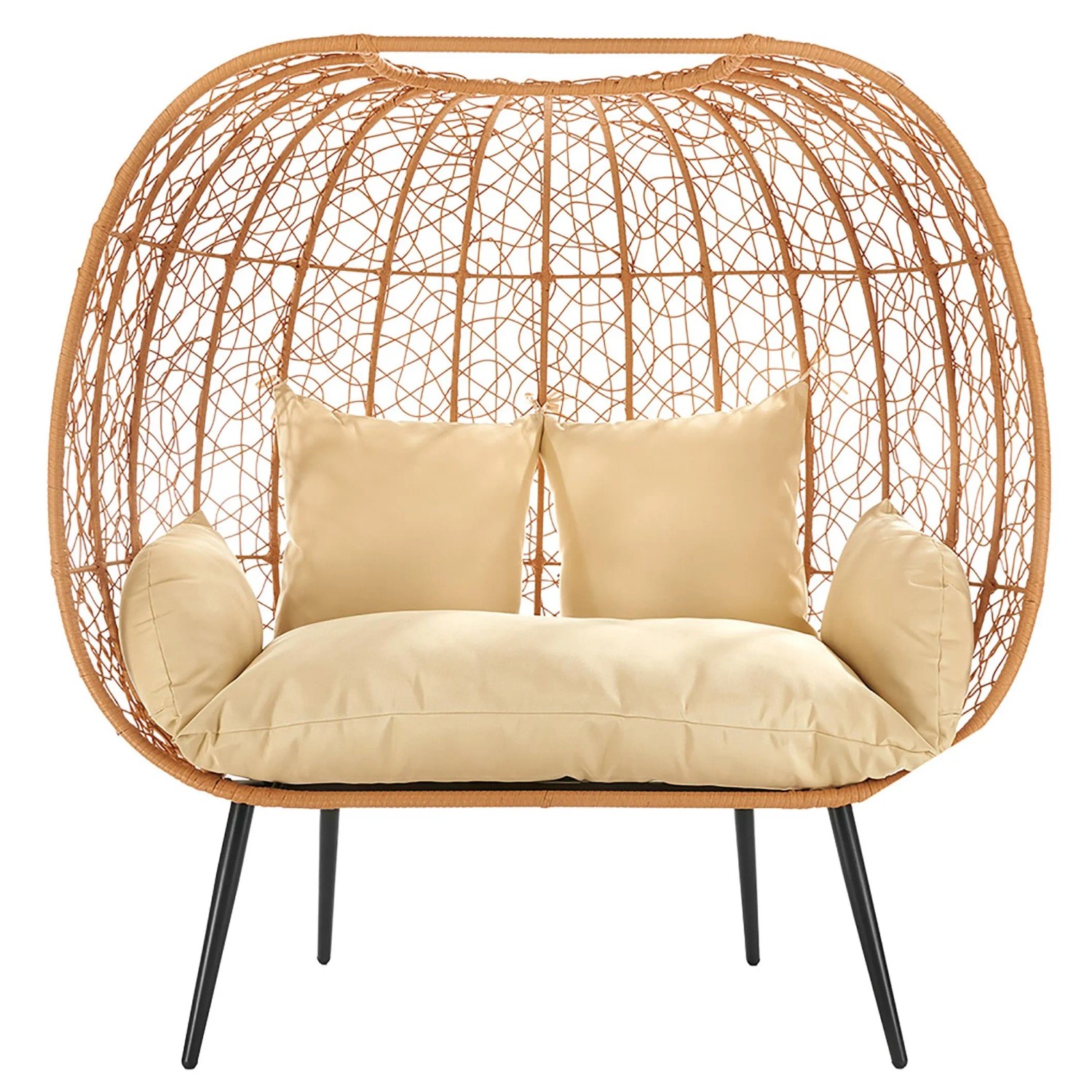 Kobolo Loungesessel SERENA Metall Zweisitzer mit Metallgestell und Kissen