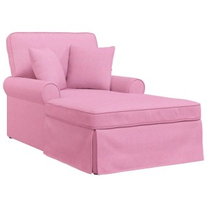 vidaXL Chaise Lounge mit Rock mit Kissen 3-Tlg Rosa Stoff 42022947