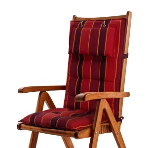 Beautissu Sun-HL Hochlehner 119x50x8cm Rot-Gestreift