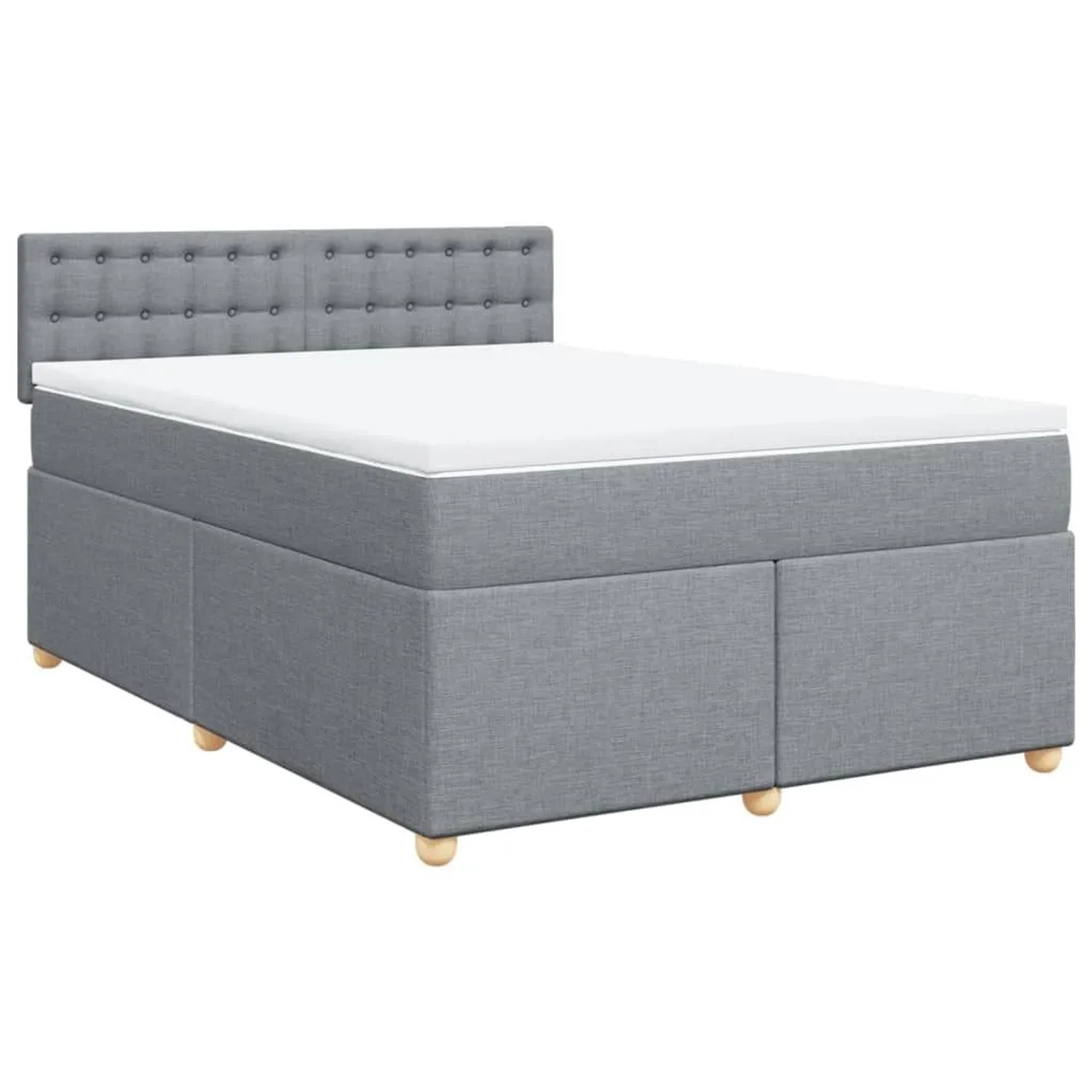 vidaXL Boxspringbett mit Matratze Hellgrau 140x190 cm Stoff 3286689 günstig online kaufen