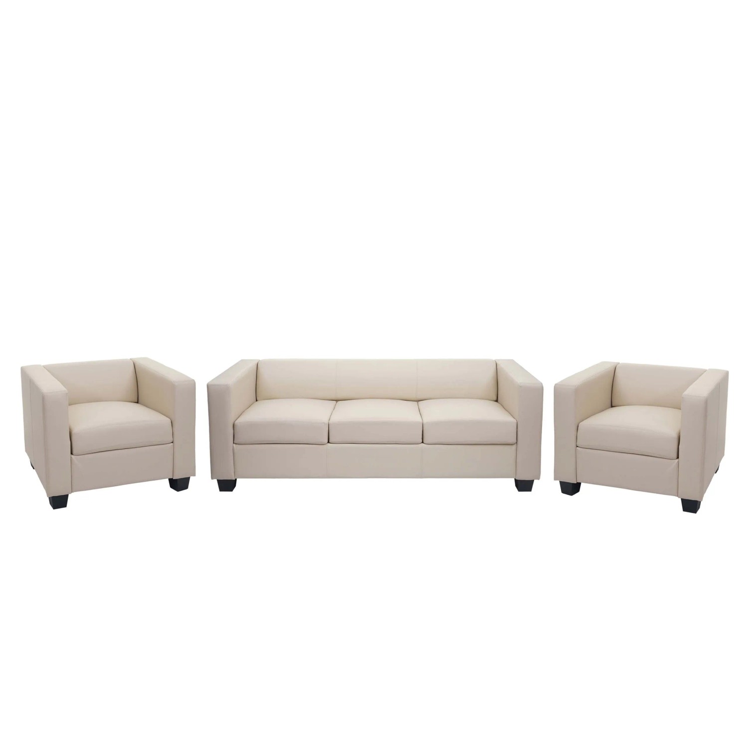 MCW 3-1-1 Sofagarnitur Lille Kunstleder Creme