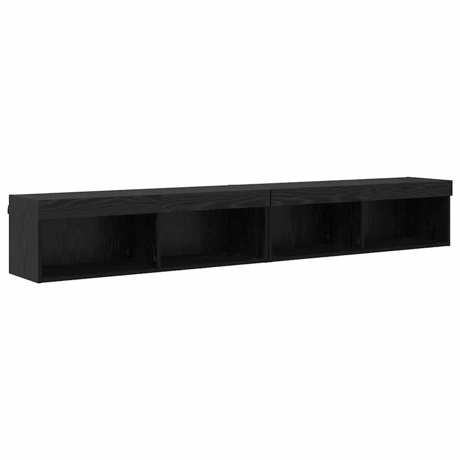 vidaXL TV-Schrankset mit LED Schwarz Eichen-Optik Holzwerkstoff 882970