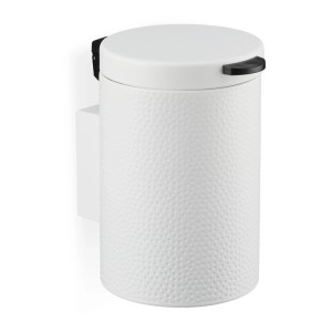 Weißer Relaxdays Kosmetikeimer zur Wandmontage, 3L, mit Softclose-Funktion. Badaccessoire für mehr Hygiene.