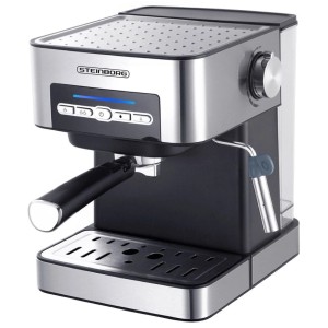 Steinborg Espressomaschine SB-6040 im Edelstahl-Design mit Dampfausstoßregler und 1,6L Wassertank.