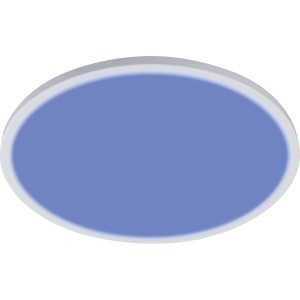 Weiße LED Deckenleuchte Biagio, Ø 42cm, mit bläulichem Licht.