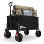 Sekey Campingwagen, faltbarer Bollerwagen mit breiten Reifen, beladen mit Campingausrüstung.