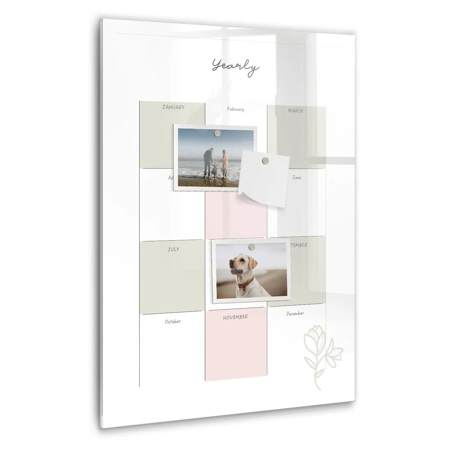 Tulup Magnettafel Aus Glas Jahresplaner 40x60 cm Whiteboard Magnetisch Glas Schwarzer Marker Magnettafel Modern Glas