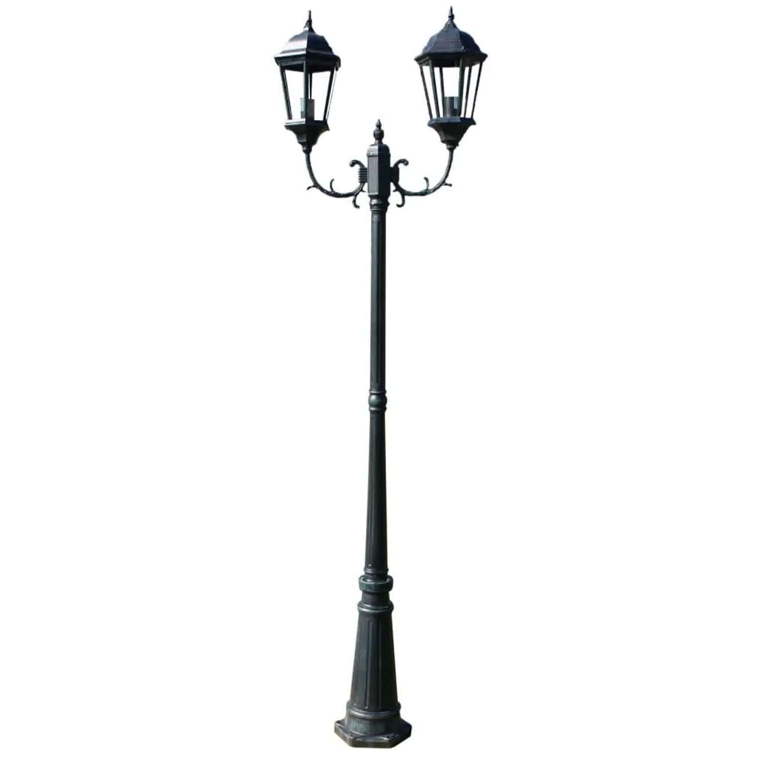 vidaXL Gartenlaterne 2 Flammig 230 cm Dunkelgrün/Schwarz Aluminium 40244