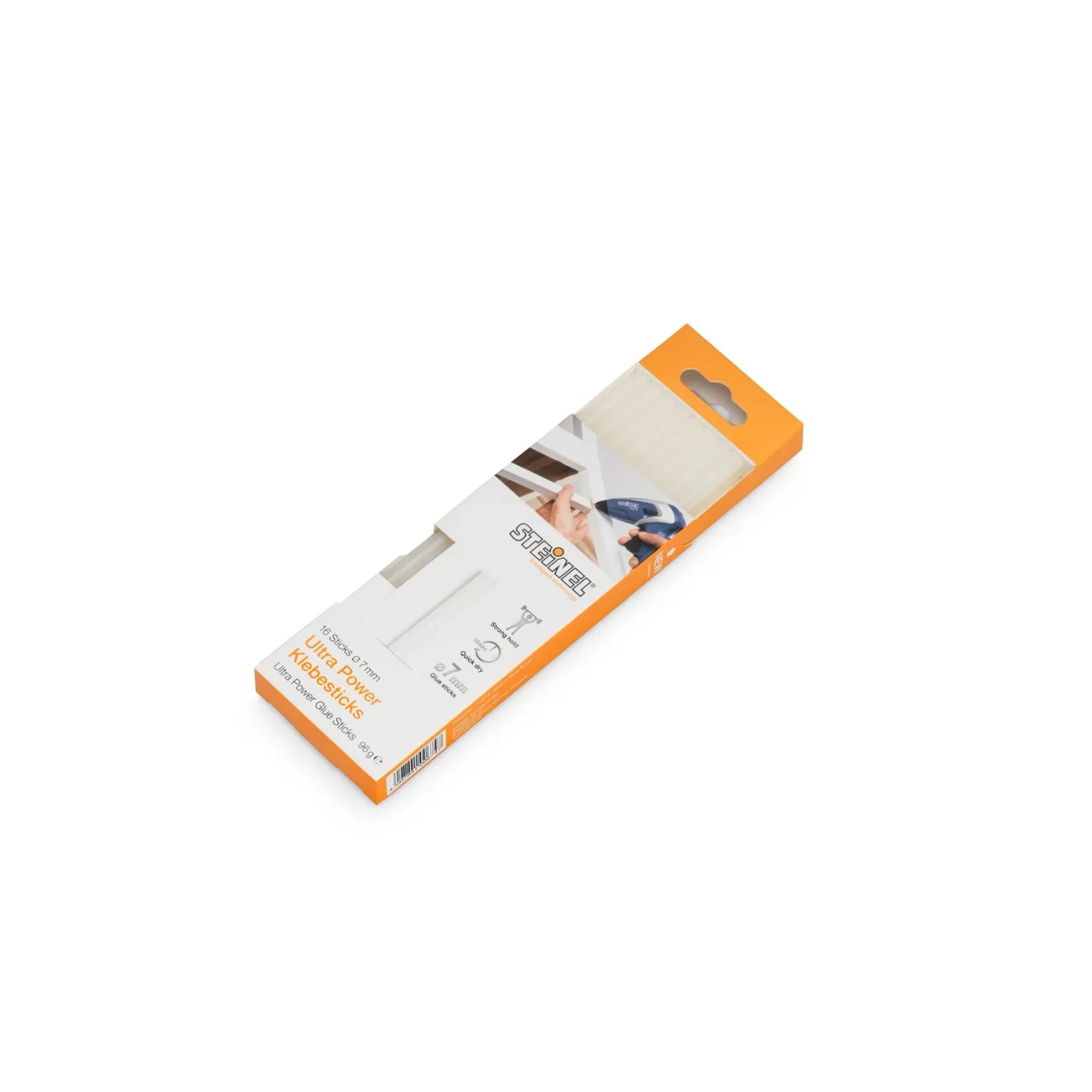 Steinel Heißklebesticks Ultra Power, 16 Stück, Ø 7 mm im Karton.