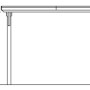 Technische Zeichnung: Skan Holz Carport Emsland, 354x604 cm, weiße Leimholz-Konstruktion mit Höhenangaben.