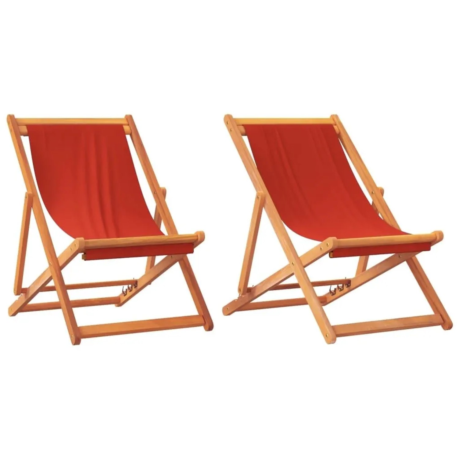 vidaXL Strandstühle 2 Stk Klappbar Rot Stoff 3214491