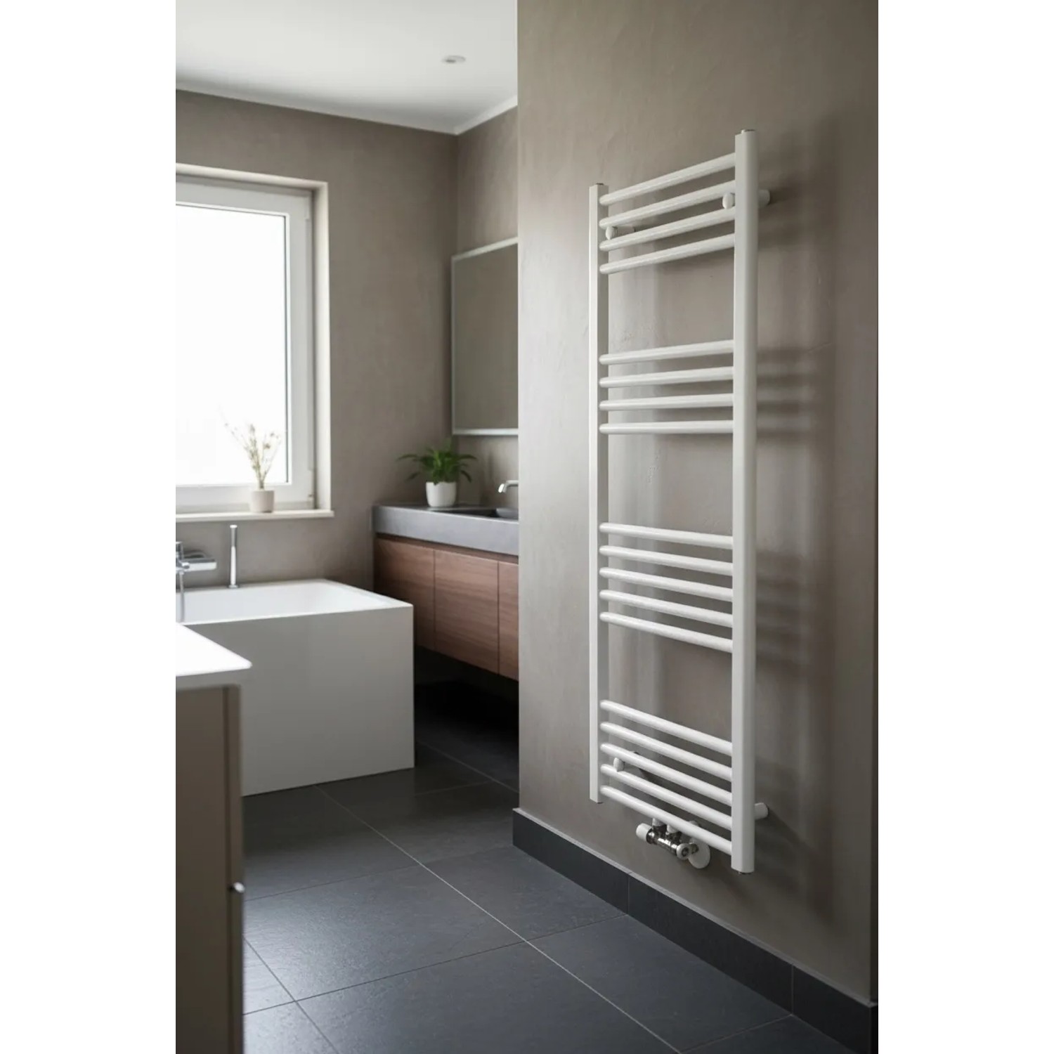 Kreabad Badheizkörper 500x1200 Weiss Mittelanschluss 120x50