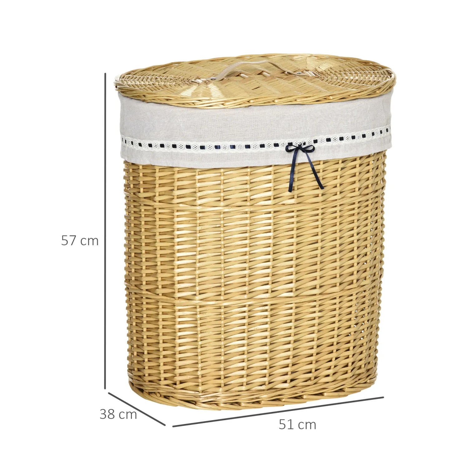 HOMCOM Wschesammler geflochten mit Deckel 100 L 51 x 38 x 57 cm kaufen bei  OBI