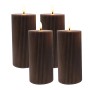 Relaxdays LED Kerzen 4er Set Echtwachs Coffee Flackernd 18 cm