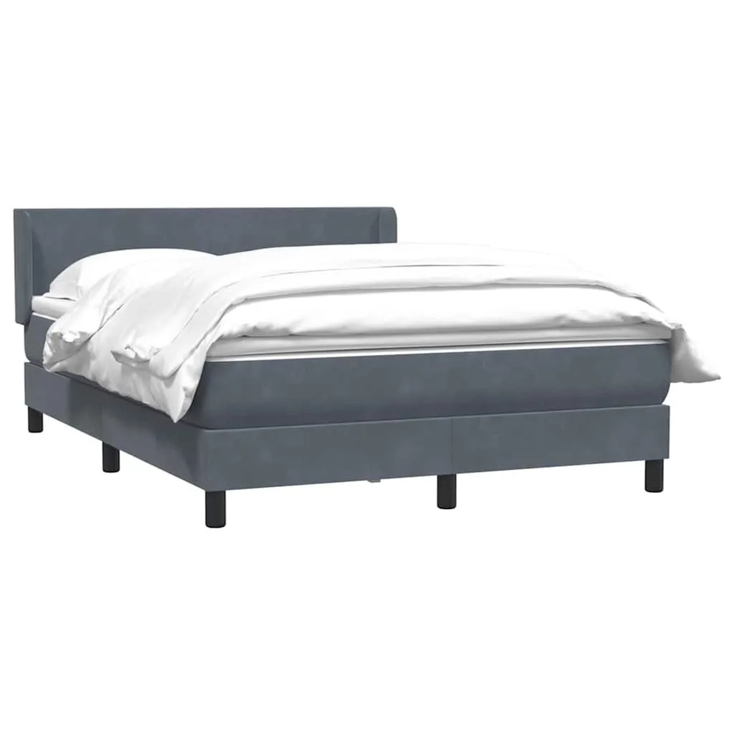 vidaXL Boxspringbett mit Matratze Dunkelgrau 140x210 cm Samt 3317944 günstig online kaufen