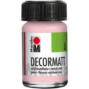 Marabu Decormatt Acrylfarbe in Wildrose, 15ml Flasche, matte Bastelfarbe.