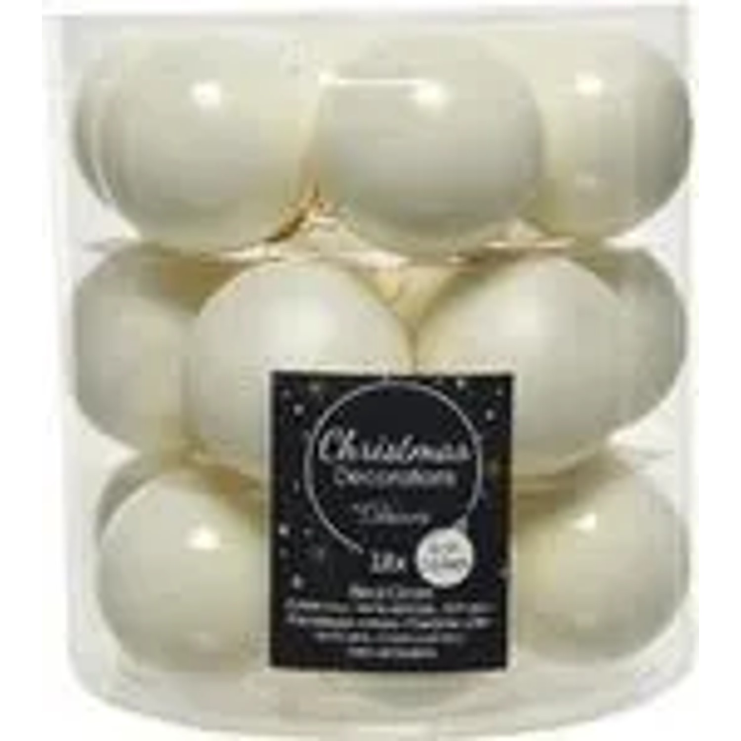 Kaemingk Weihnachtsbaumkugeln Glas  4 cm Wollweiss 18 Stueck