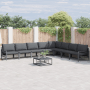 vidaXL Garten-Sofa-Set, 8-teilig, anthrazitfarbenes Stahl-Lounge-Set mit Tisch.
