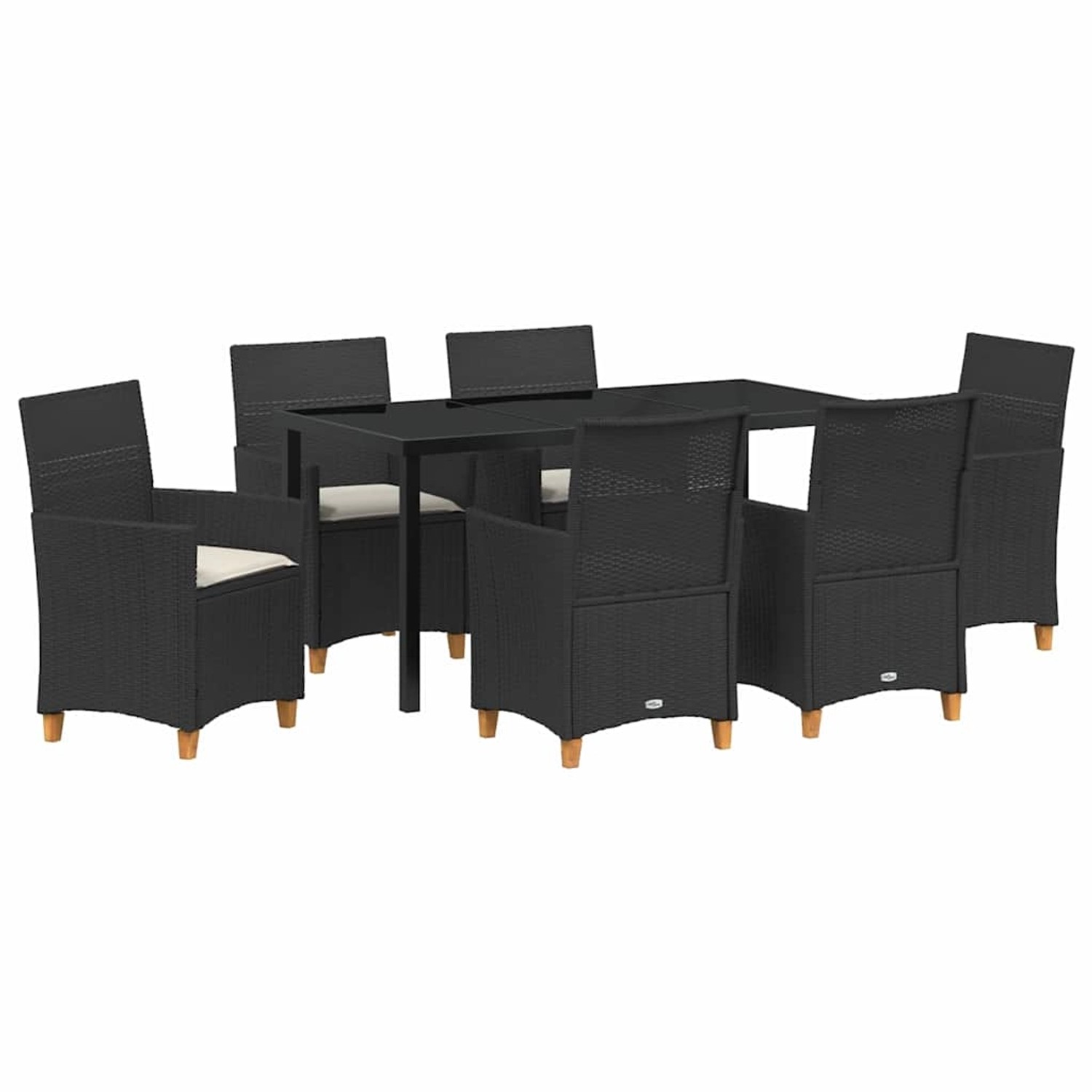 vidaXL Garten Essgruppe 7-Tlg Schwarz Poly Rattan 3381069 günstig online kaufen
