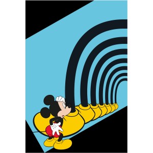 Komar Wandbild: Mickey Mouse im Tunnel, 50x70 cm. Dekoratives Bild für Kinderzimmer.
