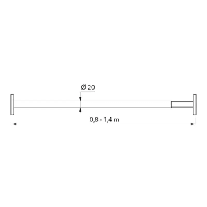 Delabie Vorhangstange gerade ausziehbar Ø20 mm Edelstahl hochglanzpoliert