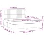 vidaXL Boxspringbett hellgrau 180x200 cm mit Matratze und Kopfteil, Stoff