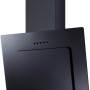 Respekta Schräghaube in Schwarz für Küchenzeile, Dunstabzugshaube mit Glasfront.