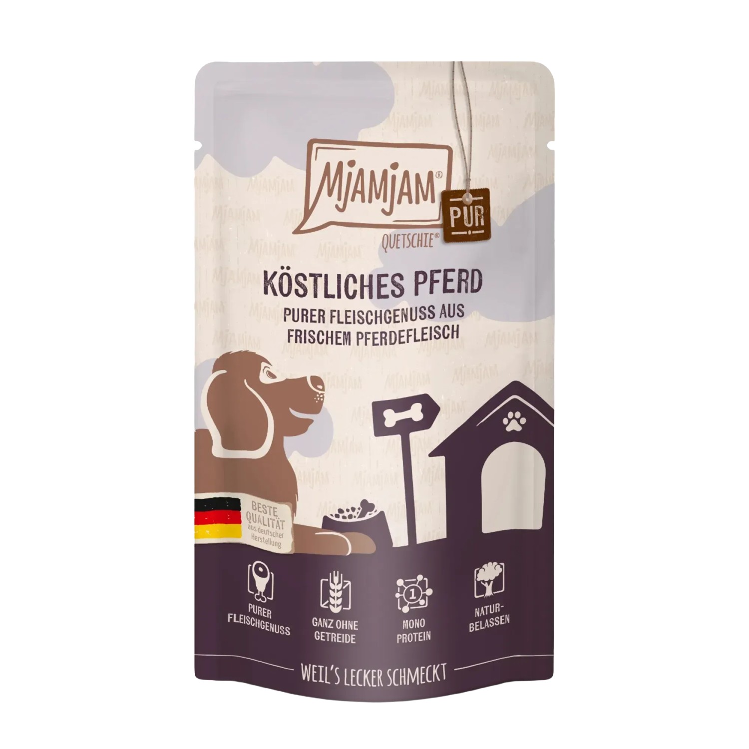 Mjamjam Hunde-Nassfutter Quetschie Pferd 125 g