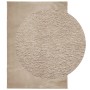 Sandfarbener, waschbarer Kurzflor-Teppich (120x170cm) von vidaXL für Wohnzimmer und Schlafzimmer.