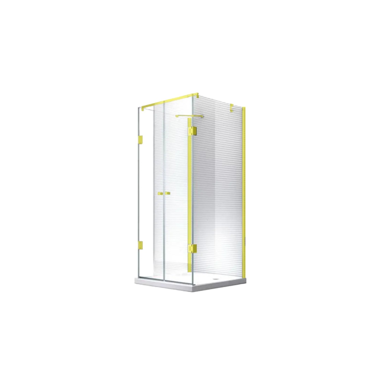 Glaszentrum Hagen  80x120x80x195cm Ares U-Duschkabine Gold inkl. Duschtasse